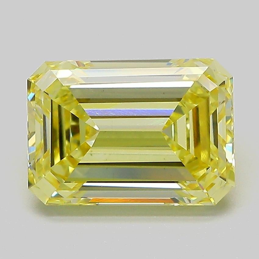 3.73 Ct. Fancy  Yellow Emerald Lab Grown Diamond