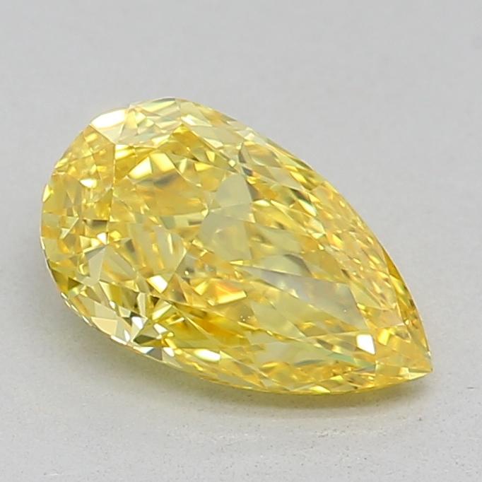 0.74 Ct. Fancy Vivid Yellow Pear Lab Grown Diamond