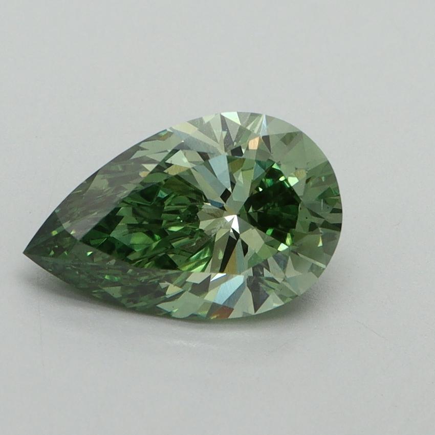 1.61 Ct. Fancy Vivid Green Pear Lab Grown Diamond