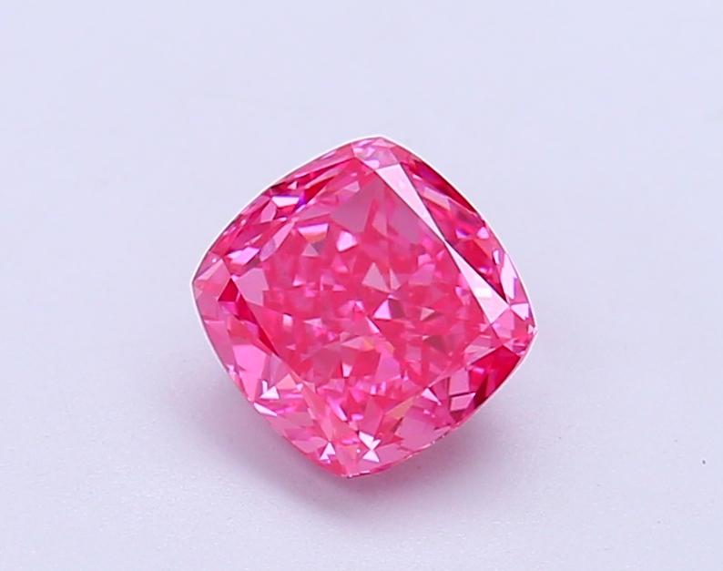 1.06 Ct. Fancy Vivid Pink Cushion Lab Grown Diamond