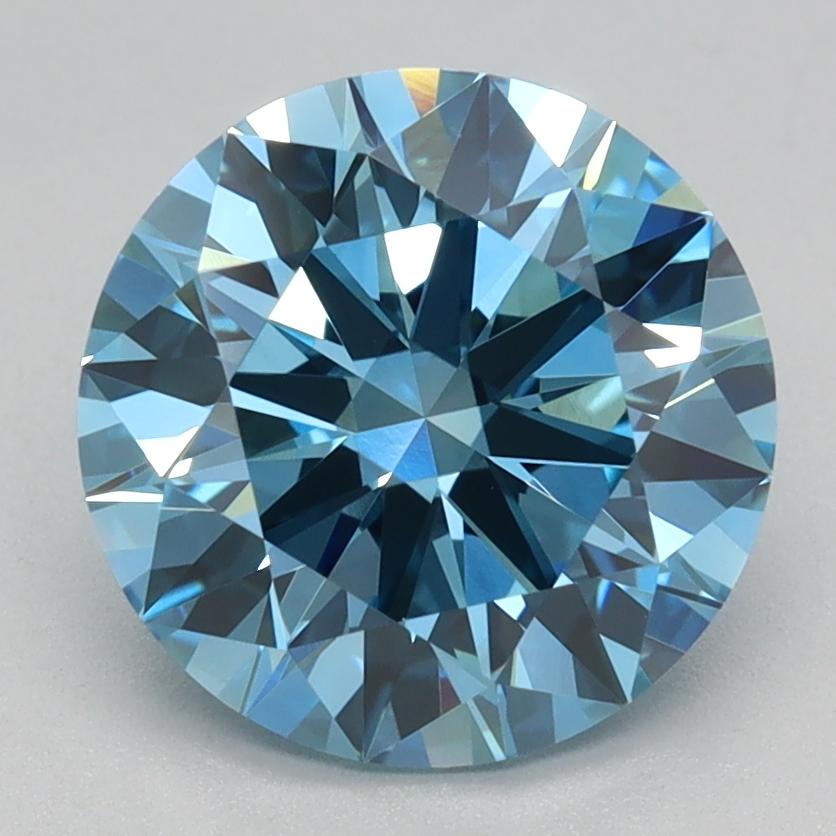 2.05 Ct. Fancy Vivid Blue Round Lab Grown Diamond