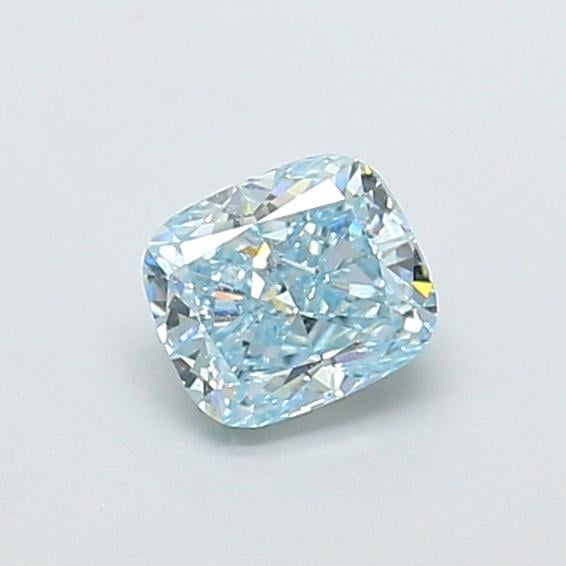 0.56 Ct. Fancy Intense Greenish Blue Cushion Lab Grown Diamond