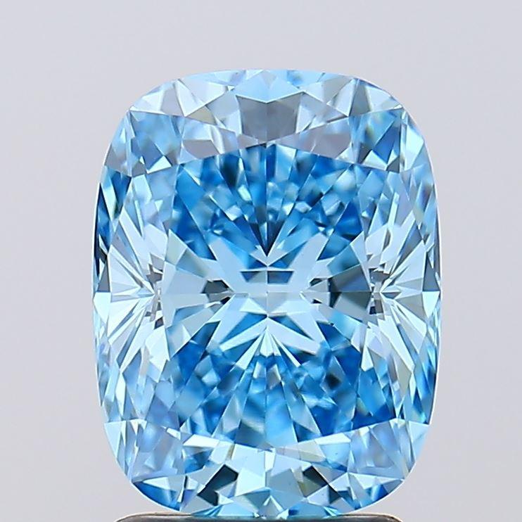2.02 Ct. Fancy Vivid  Blue Cushion Lab Grown Diamond