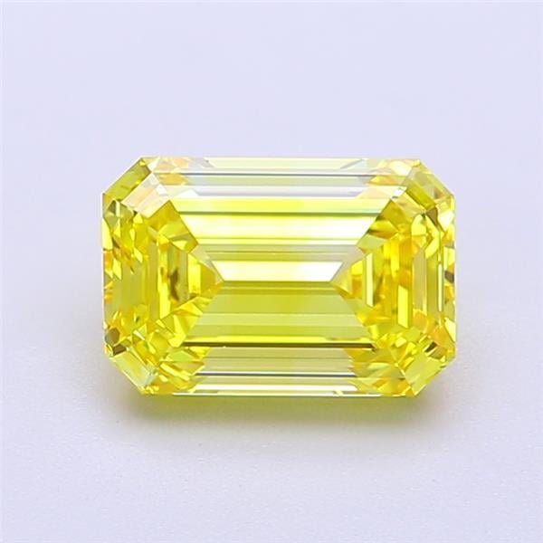 1.66 Ct. Fancy Vivid  Yellow Emerald Lab Grown Diamond