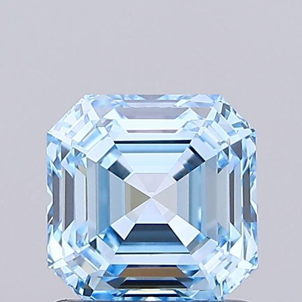 1.00 Ct. Fancy Vivid Blue Asscher Lab Grown Diamond