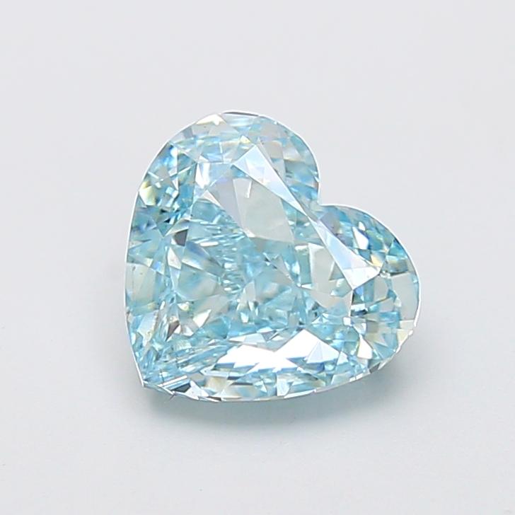 3.04 Ct. Fancy Vivid Greenish Blue Heart Lab Grown Diamond