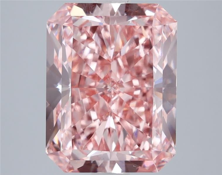 4.04 Ct. Fancy Vivid  Pink Radiant Lab Grown Diamond