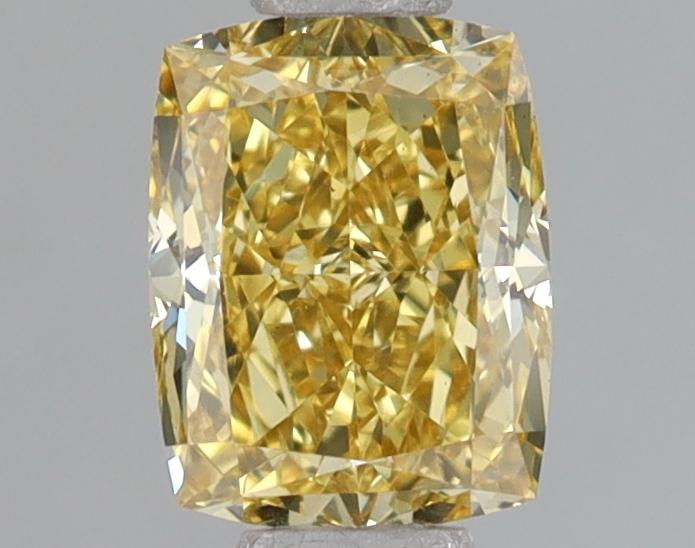 0.80 Ct. Fancy Intense Yellow Cushion Lab Grown Diamond