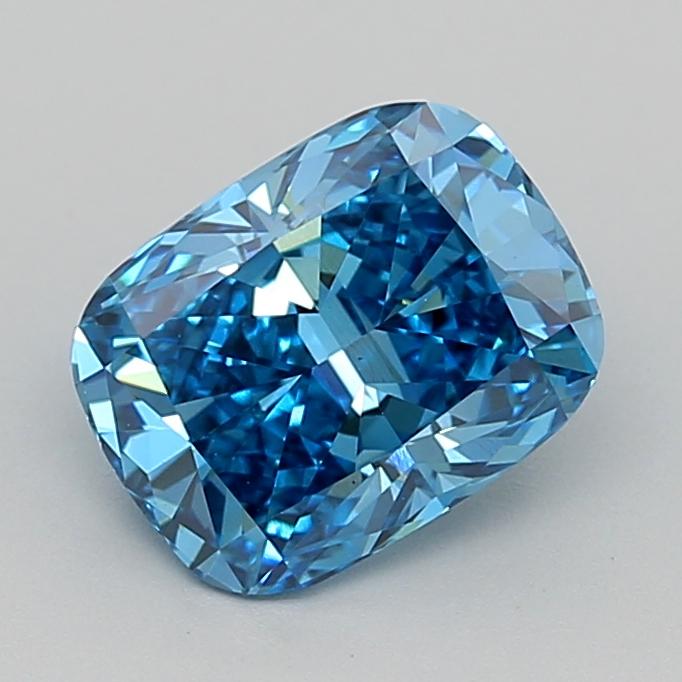 1.58 Ct. Fancy Vivid  Blue Cushion Lab Grown Diamond