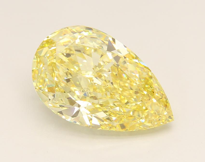 11.01 Ct. Fancy Intense Yellow Pear Lab Grown Diamond