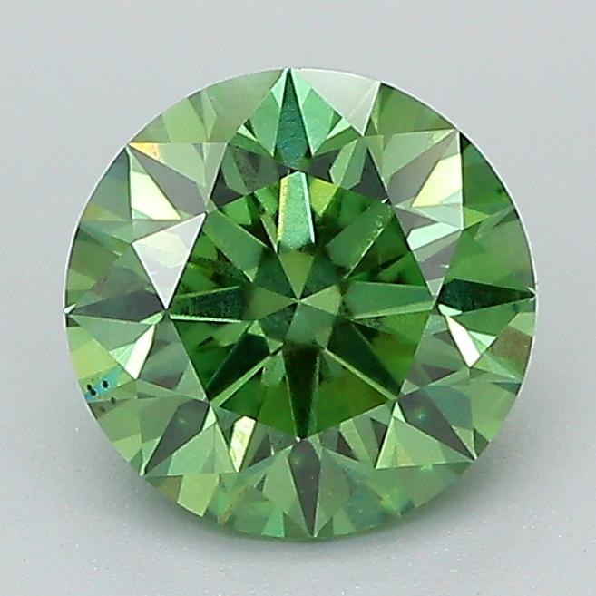 1.51 Ct. Fancy Vivid Green Round Lab Grown Diamond