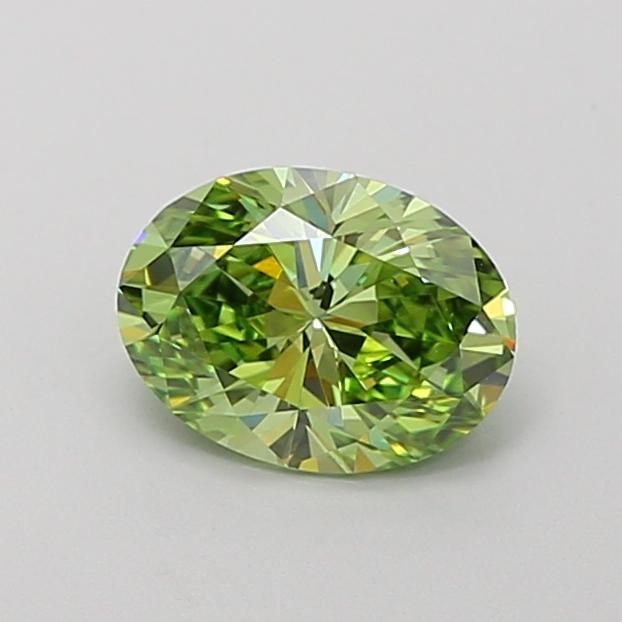 1.00 Ct. Fancy Vivid  Green Oval Lab Grown Diamond