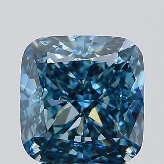2.55 Ct. Fancy Vivid Blue Cushion Lab Grown Diamond