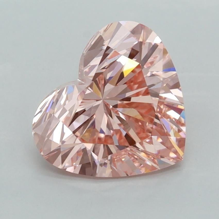 2.53 Ct. Fancy Vivid  Pink Heart Lab Grown Diamond