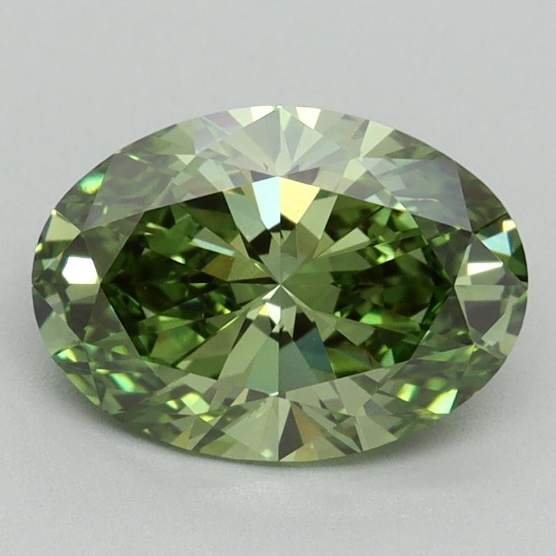 1.74 Ct. Fancy Vivid Green Oval Lab Grown Diamond