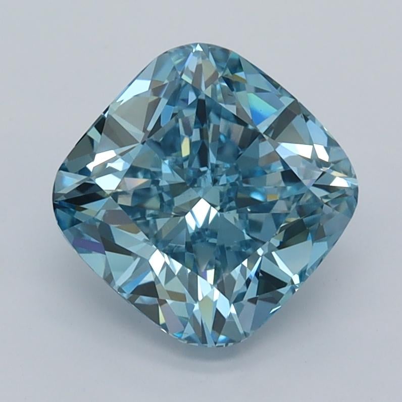 2.01 Ct. Fancy Vivid  Blue Cushion Lab Grown Diamond