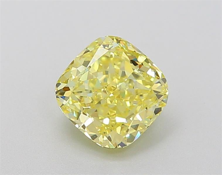 1.05 Ct. Fancy Vivid  Yellow Cushion Lab Grown Diamond