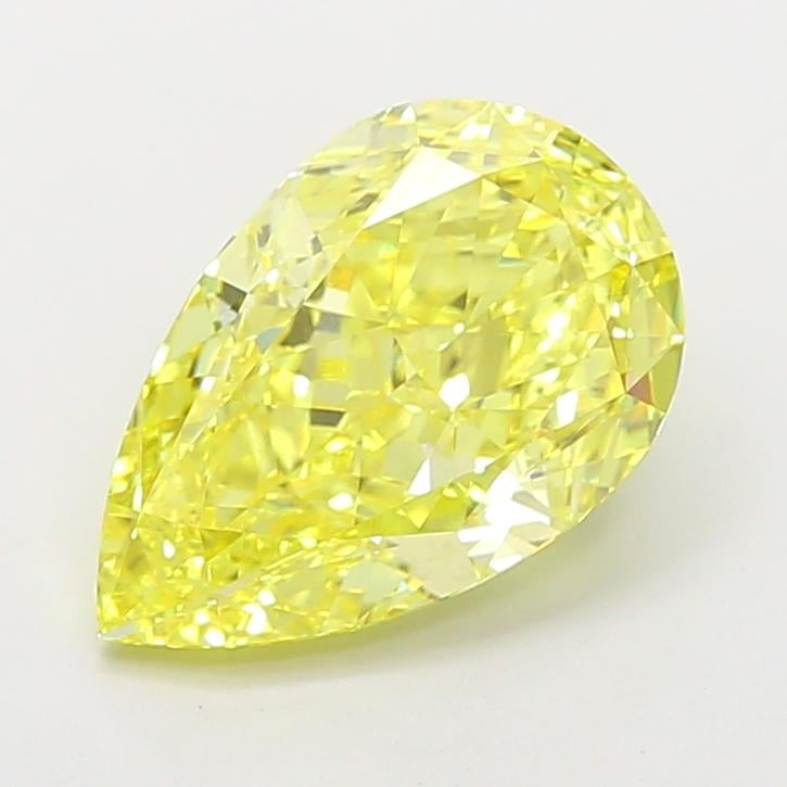 5.06 Ct. Fancy Vivid  Yellow Pear Lab Grown Diamond