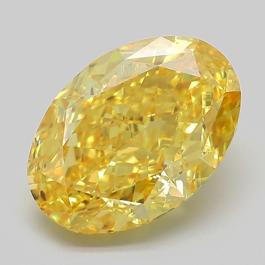 6.04 Ct. Fancy Vivid Yellow Oval Lab Grown Diamond