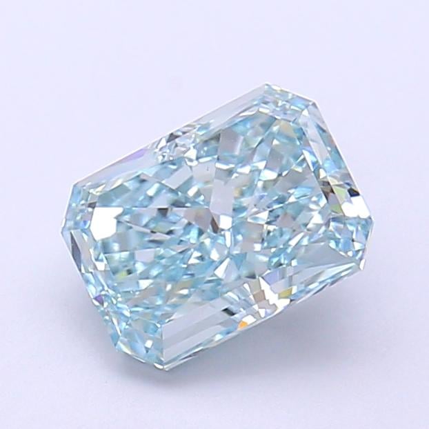 1.44 Ct. Fancy Vivid Greenish Blue Radiant Lab Grown Diamond