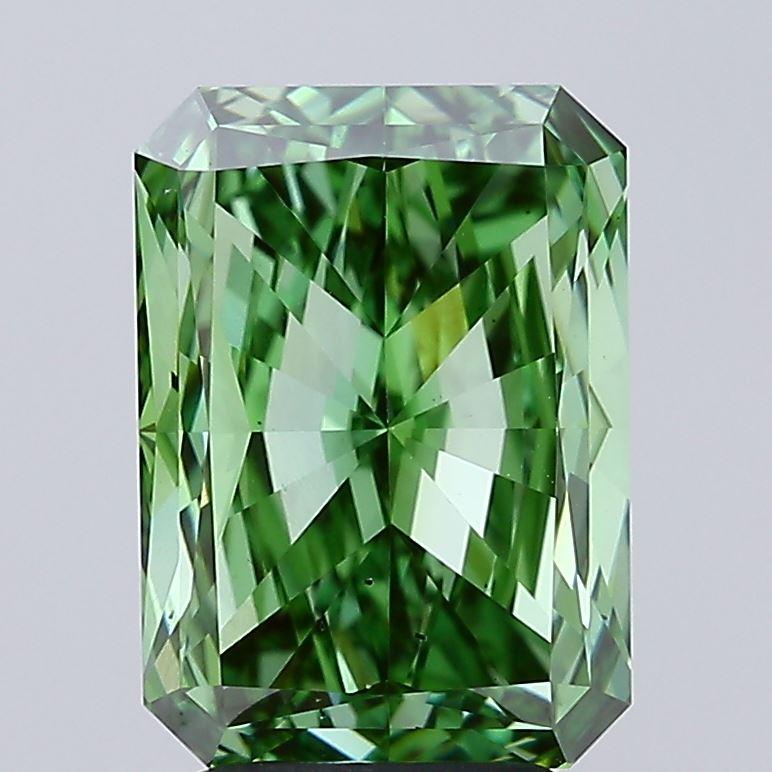 4.00 Ct. Fancy Vivid Green Radiant Lab Grown Diamond