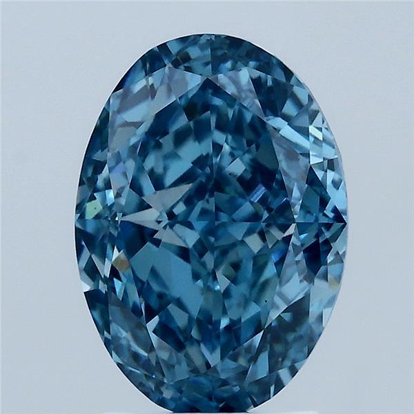 3.04 Ct. Fancy Vivid Blue Oval Lab Grown Diamond
