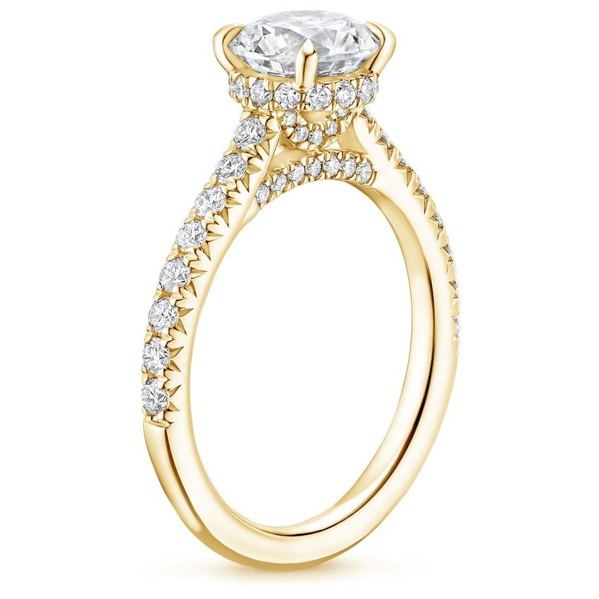 18K Yellow Gold Chantal Diamond Ring, large side view