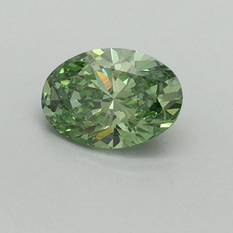 0.53 Ct. Fancy Vivid Green Oval Lab Grown Diamond