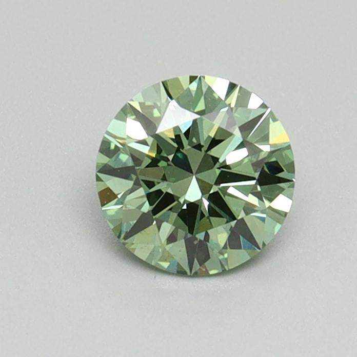 0.52 Ct. Fancy Vivid Green Round Lab Grown Diamond