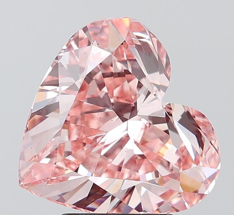 4.28 Ct. Fancy Intense Pink Heart Lab Grown Diamond