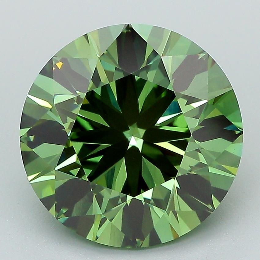 5.00 Ct. Fancy Vivid Green Round Lab Grown Diamond