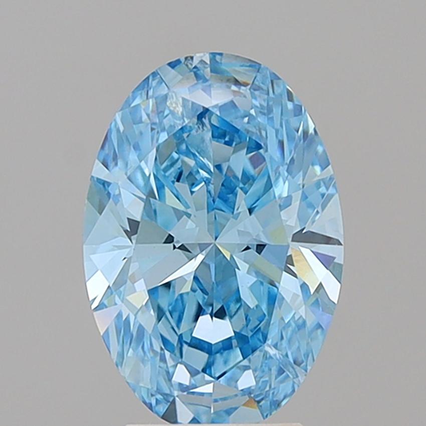 3.50 Ct. Fancy Vivid Blue Oval Lab Grown Diamond