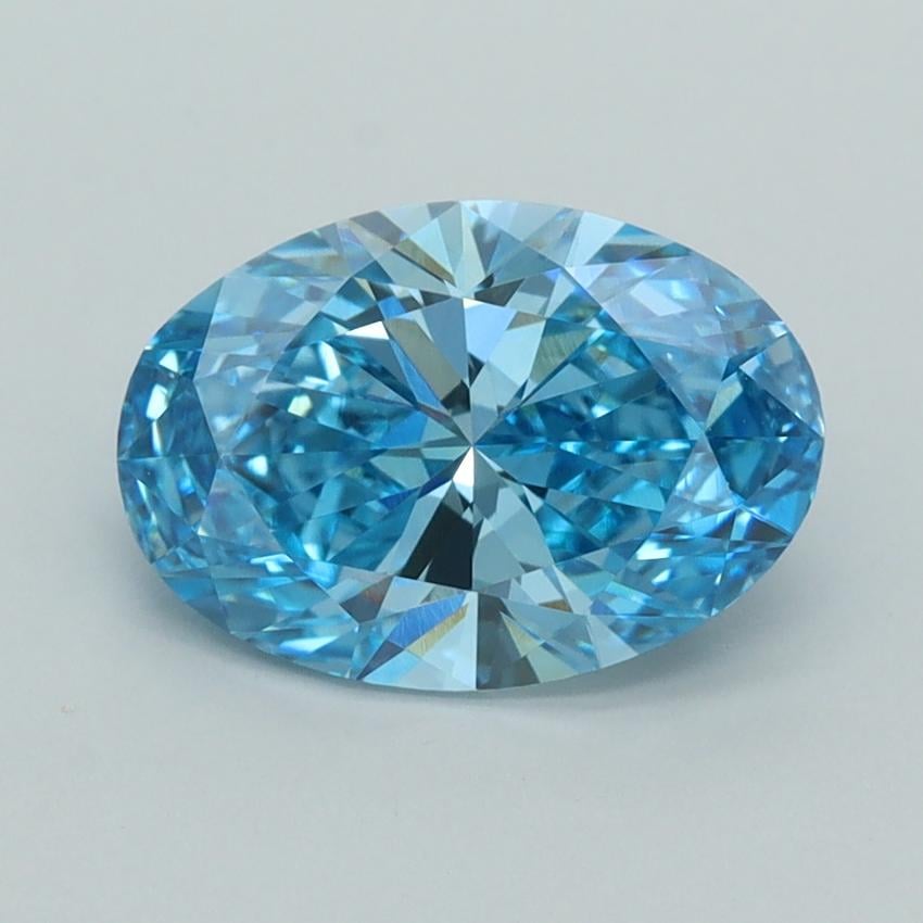 2.04 Ct. Fancy Vivid  Blue Oval Lab Grown Diamond