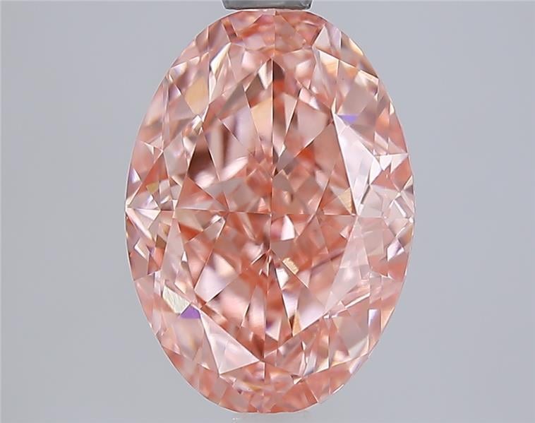 3.09 Ct. Fancy Vivid Pinkish Pink Oval Lab Grown Diamond