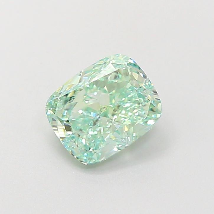 1.02 Ct. Fancy Vivid Green Cushion Lab Grown Diamond