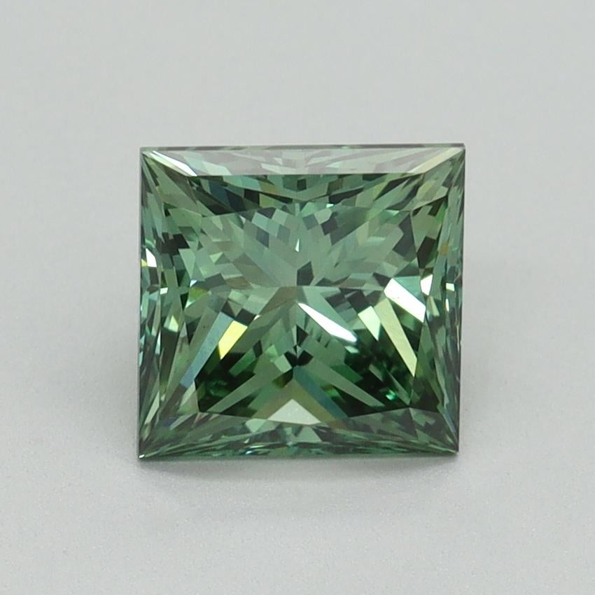 1.56 Ct. Fancy Vivid Pacific Green Princess Lab Grown Diamond