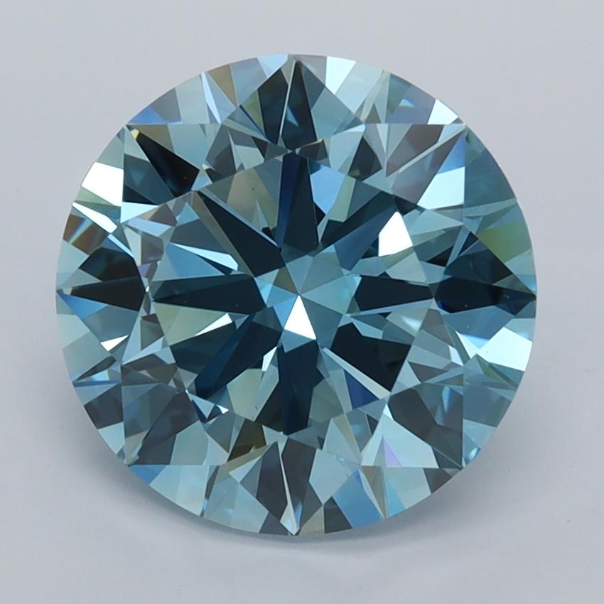 3.20 Ct. Fancy Vivid  Blue Round Lab Grown Diamond