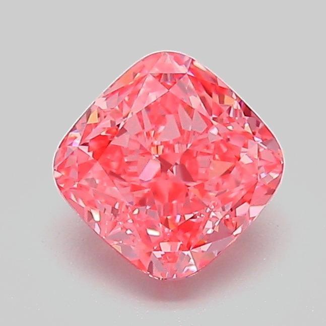 1.06 Ct. Fancy Vivid Pink Cushion Lab Grown Diamond