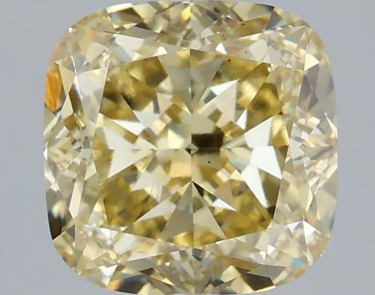 2.59 Ct. Fancy Intense Yellow Cushion Lab Grown Diamond