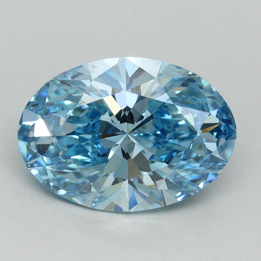 2.51 Ct. Fancy Vivid Blue Oval Lab Grown Diamond