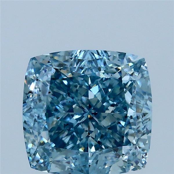 2.60 Ct. Fancy Vivid Blue Cushion Lab Grown Diamond