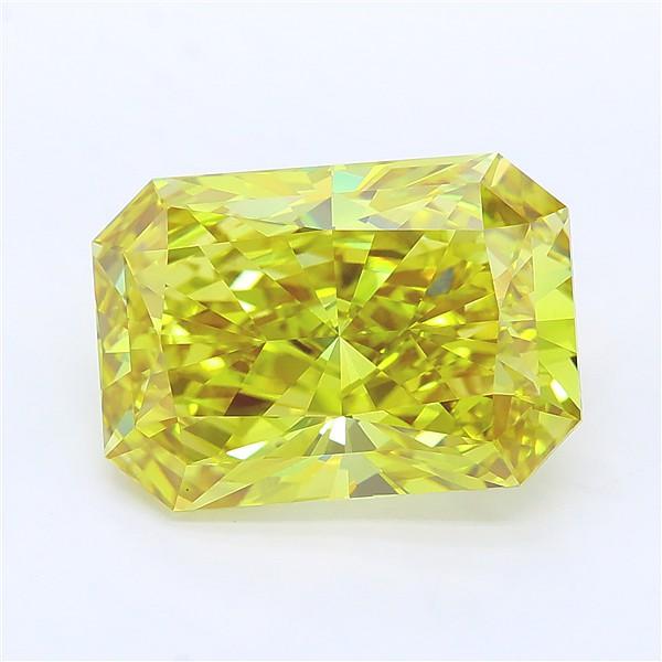 7.27 Ct. Fancy Vivid Yellow Radiant Lab Grown Diamond