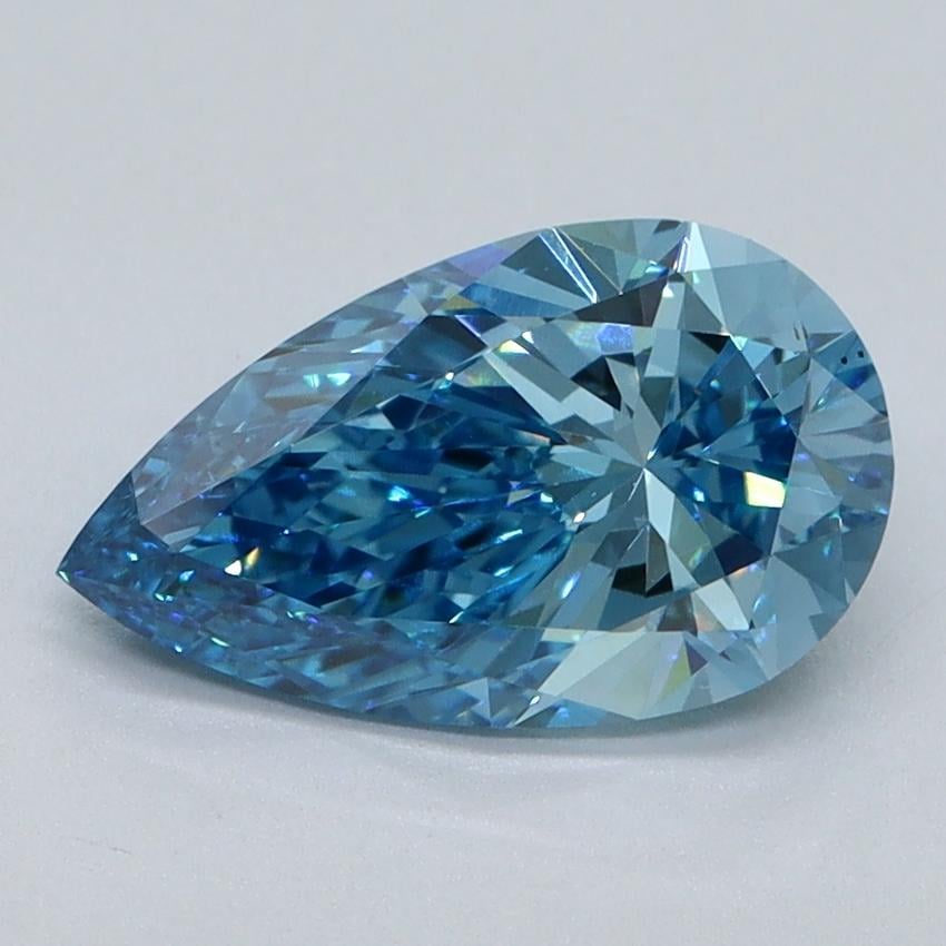 1.59 Ct. Fancy Vivid Malibu Blue Pear Lab Grown Diamond