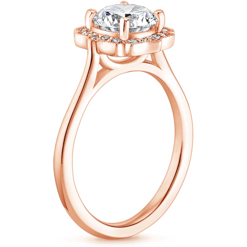 14K Rose Gold Coralie Diamond Ring, large side view