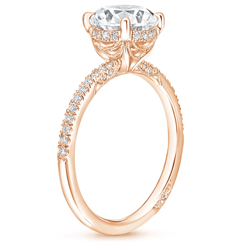 18K Rose Gold Simply Tacori Luxe Drape Diamond Ring, large side view