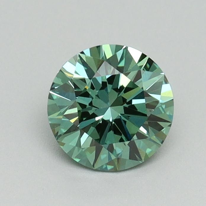 0.71 Ct. Fancy Vivid Green Round Lab Grown Diamond