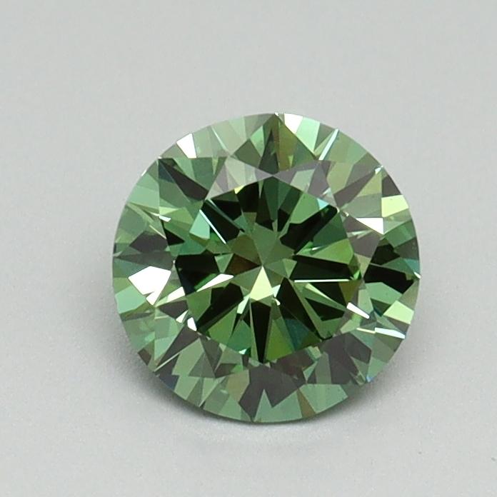 0.69 Ct. Fancy Vivid Green Round Lab Grown Diamond