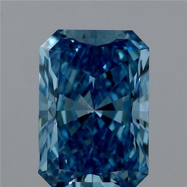 3.07 Ct. Fancy Vivid Blue Radiant Lab Grown Diamond