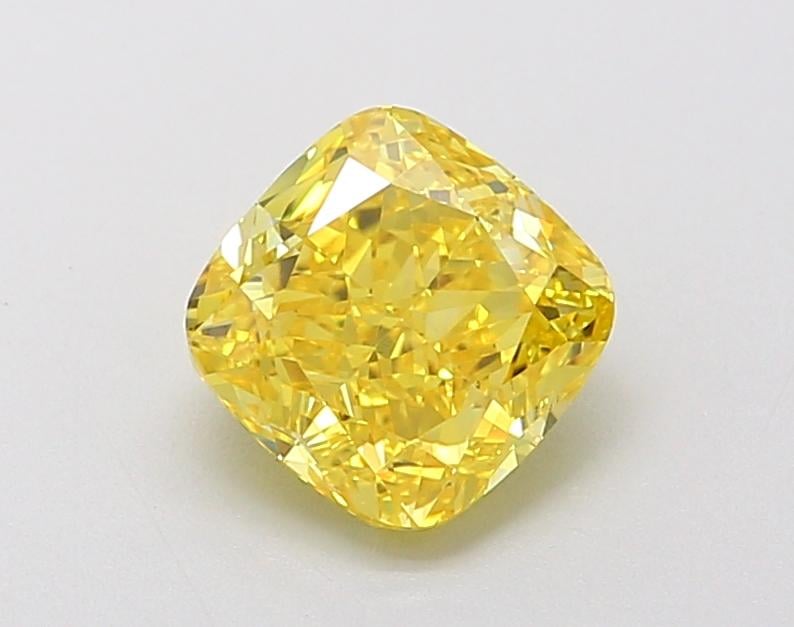 1.5 Ct. Fancy Vivid Yellow Cushion Lab Grown Diamond