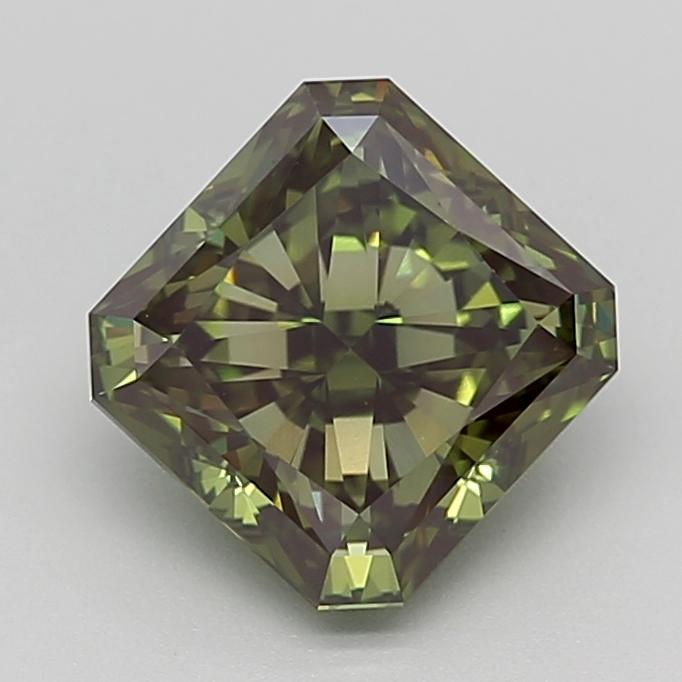3.19 Ct. Fancy Vivid  Green Radiant Lab Grown Diamond